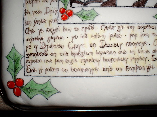 closeup so that Anglo-Saxon scholars can
point out scribal errors