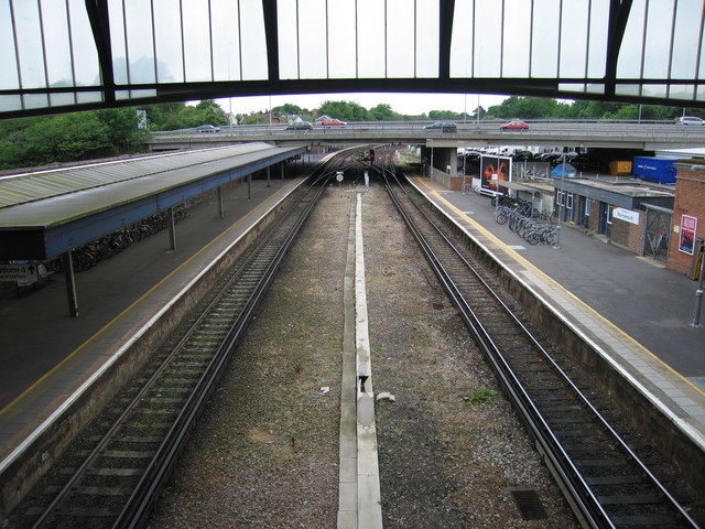 Bournemouth from footbridge,
looking west