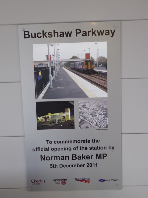 Buckshaw Parkway - To
commemorate the official opening of the station by Norman Baker MP 5th
December 2011