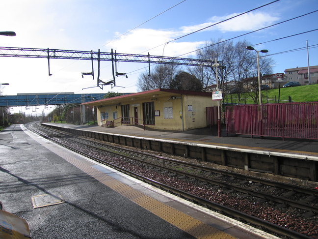 Drumry platform 1 station building