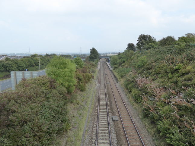 Hapton from footbridge looking east