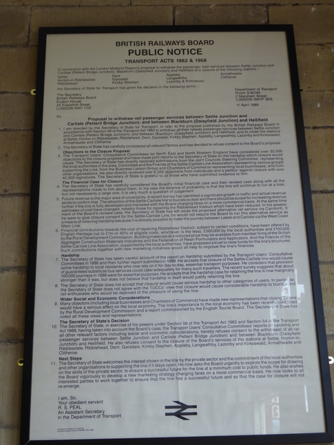 Settle closure notice