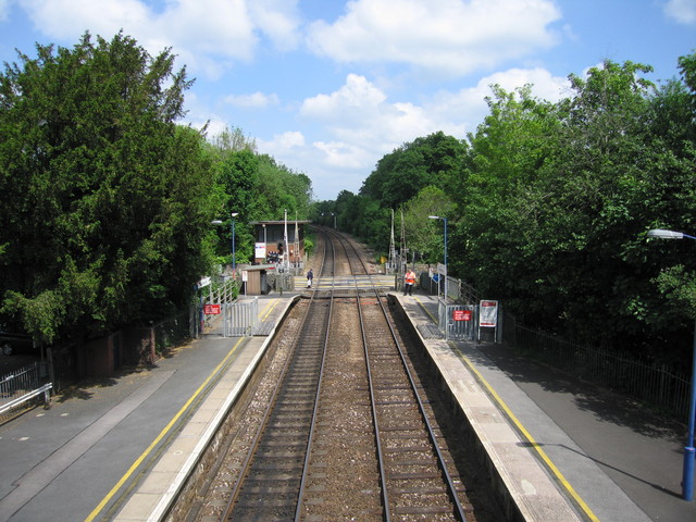 Sherborne from footbridge looking
east