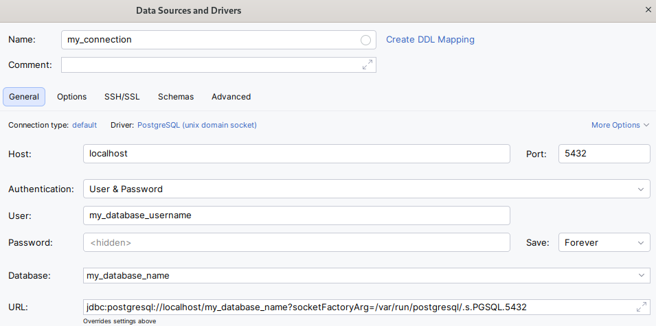 Screenshow showing the how to make a data source using the new driver