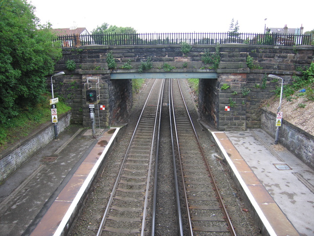 Aigburth from footbridge looking
west