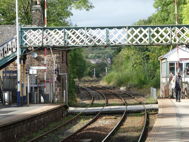 Furness Vale footbridge and level crossing