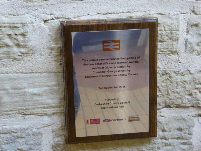 Glossop new ticket hall plaque