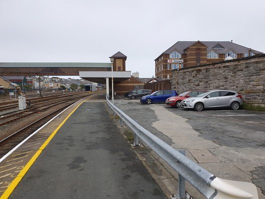 Holyhead platform 1 and car park