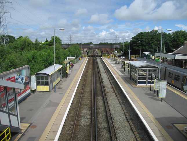 Hooton from footbridge looking
north