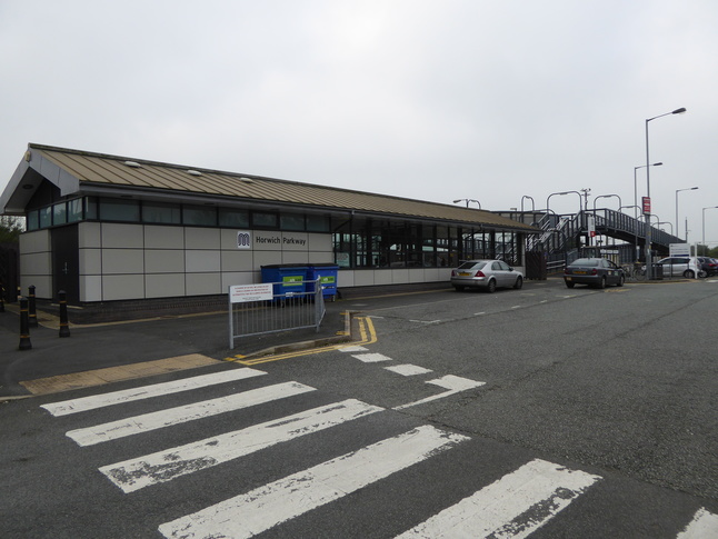 Horwich Parkway building and footbridge