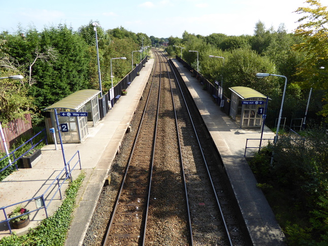 Lostock Hall looking east
from bridge