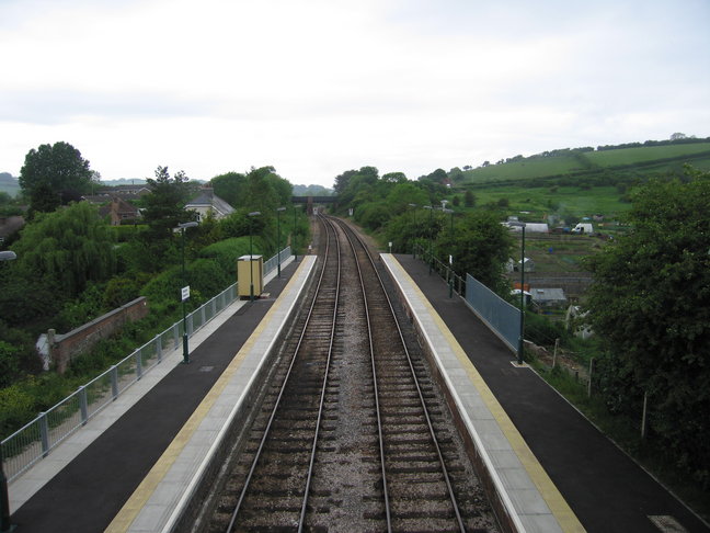 Maiden Newton from footbridge
looking north