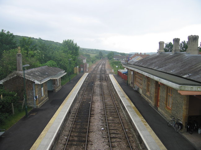 Maiden Newton from footbridge
looking south