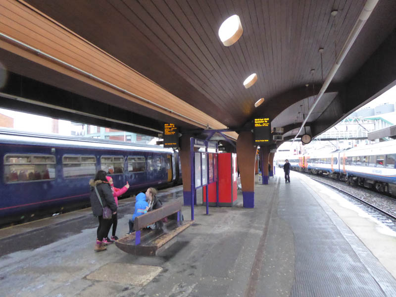Under the canopy on platforms 2 and 3