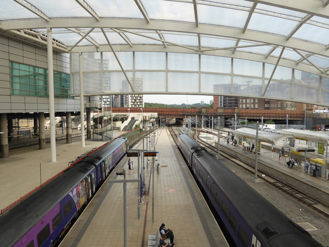 Manchester Victoria platforms 1 and 2 from the footbridge