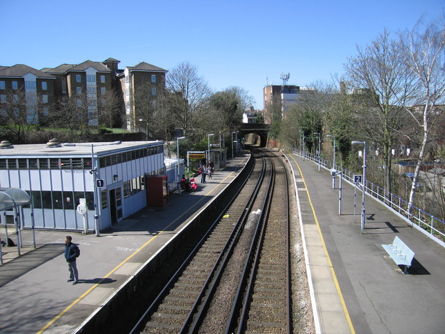 Maze Hill looking west from
footbridge