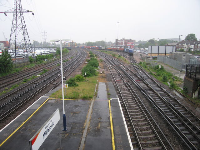 Millbrook Hants looking west
from footbridge