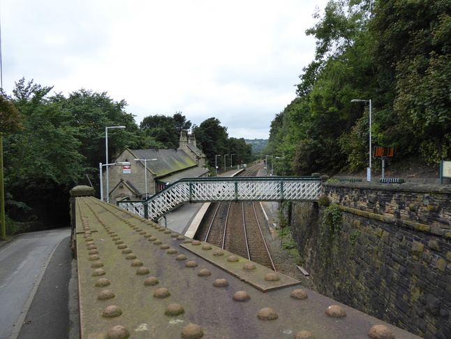 New Mills Central looking west from bridge
