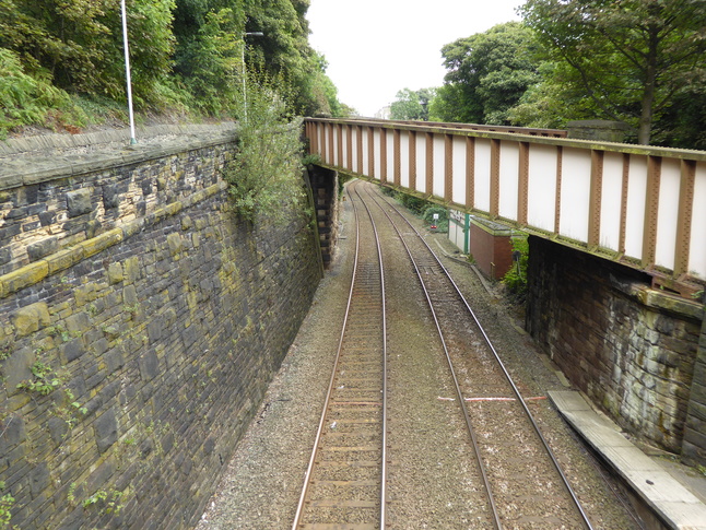 New Mills Central looking east from footbridge