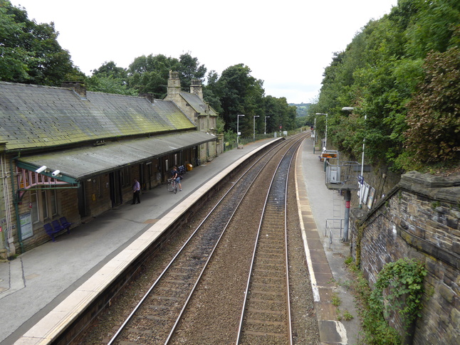 New Mills Central looking west from footbridge