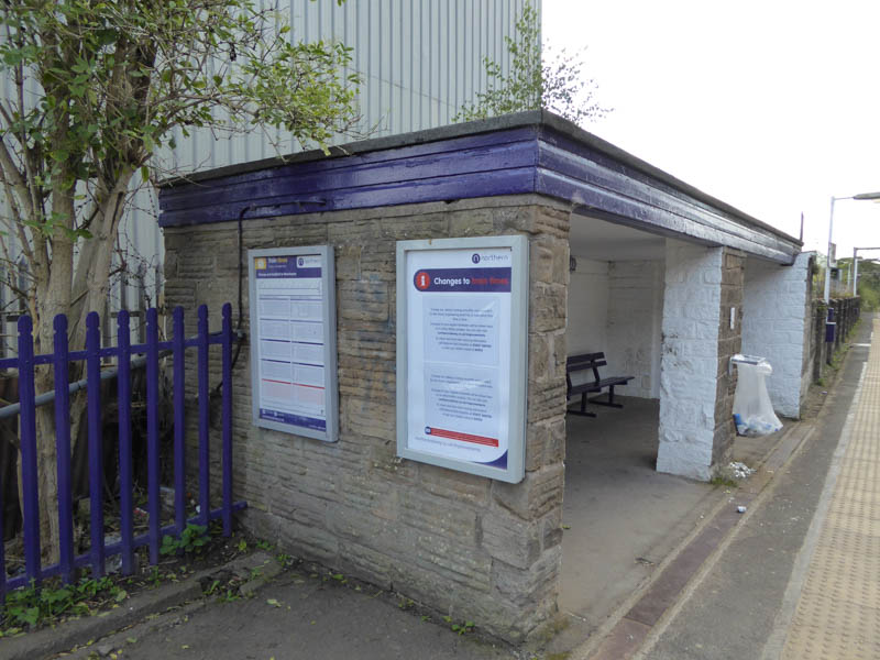 Platform 1 has a basic shelter