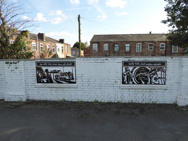 Patricroft murals - An oily rag, your face all clean / belly full, and under steam