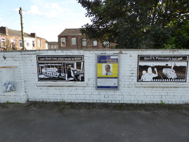 Patricroft murals - one final run, your work is done / Black 5, Patricroft's last son.