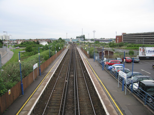 Poole from footbridge looking
north