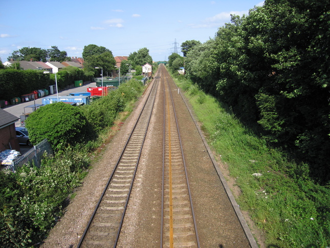 Rainhill from eastern footbridge
looking east