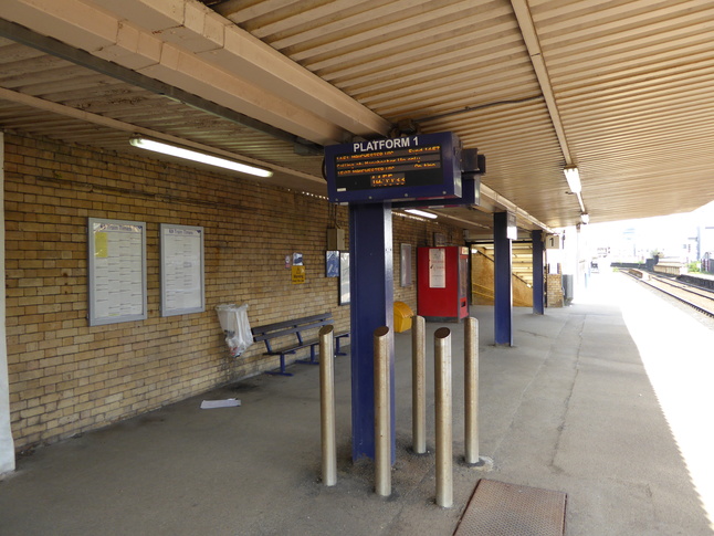 Salford Central platform 1 under canopy