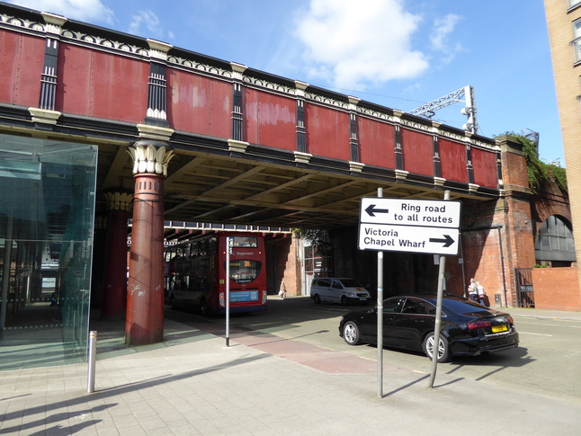 Salford Central entrance under bridge