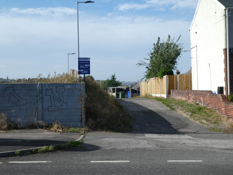 The access to the station from the Furnace Lane road bridge, this side to platform 1