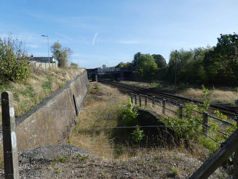As we enter platform 1 our attention is caught by what looks like a disused loading bay just east of the platform entrance: