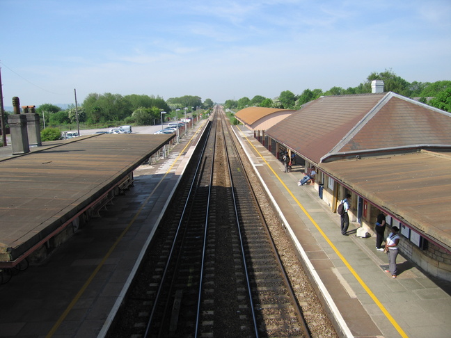 Yatton looking west from footbridge