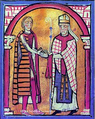 Bishop Folc of Urgell and Count Gerald Ramon of Cerdanya, distrustfully agreeing terms