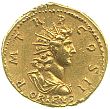 an aureus of the Emperor Vespasian showing a bust of Sol in the collections of the Fitzwilliam Musem, Cambridge