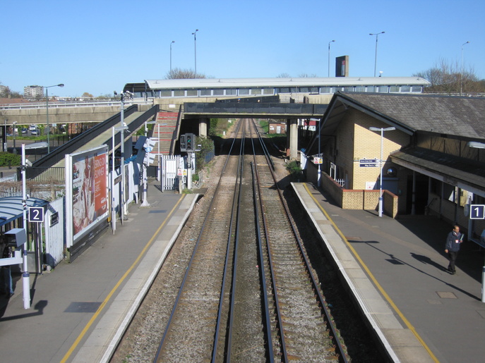 Abbey Wood looking east from
footbridge