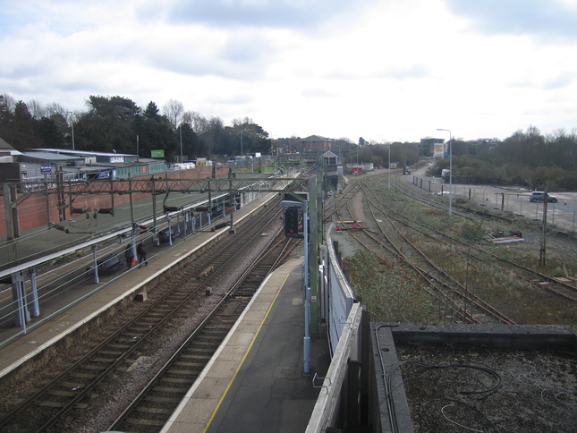 Bishops Stortford from
footbridge looking south at sidings