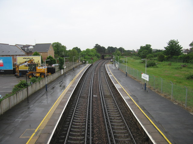 Christchurch looking west from
footbridge