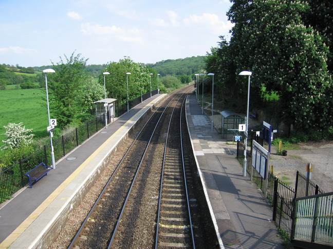 Freshford from footbridge looking
east