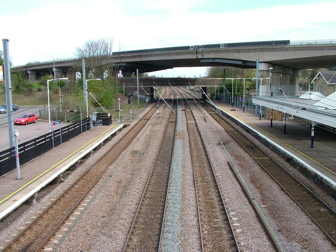 Huntingdon from footbridge
looking north