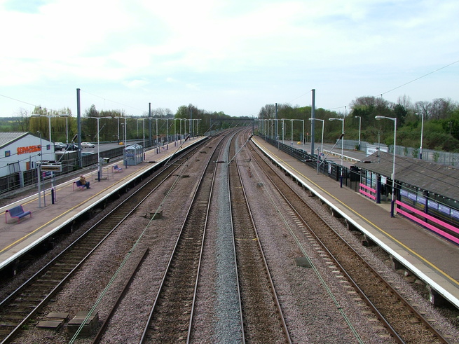 Huntingdon from footbridge
looking south