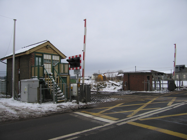Lakenheath signalbox and level
crossing