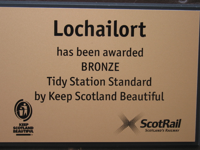 Lochailort tidy station plaque