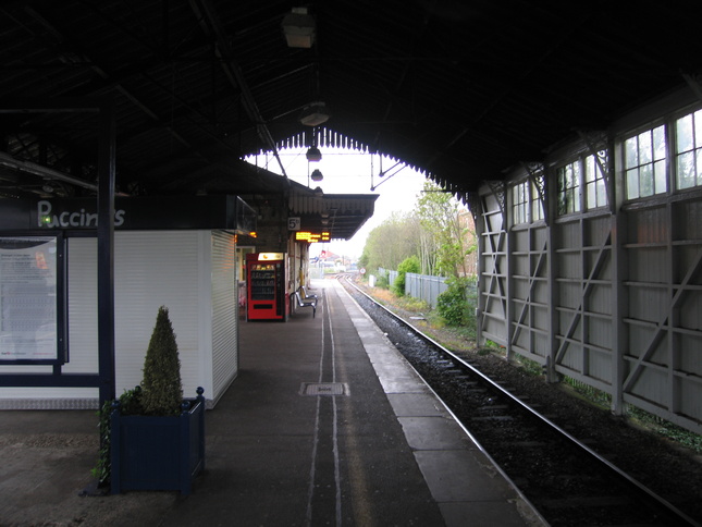 Underneath the wooden roof, the building between platforms 4 and 5: