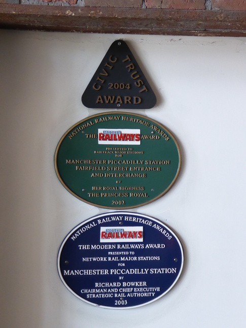 Heritage plaques at Manchester Piccadilly