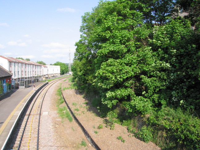 Montpelier from footbridge
looking west