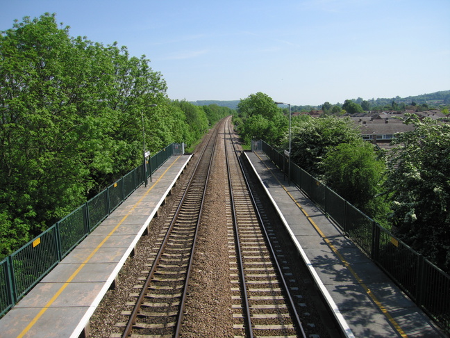 Looking east from
footbridge