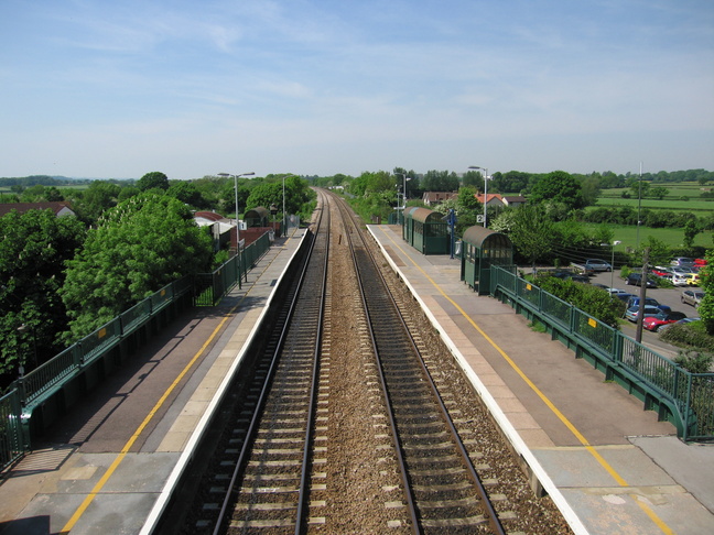 Looking west from
footbridge