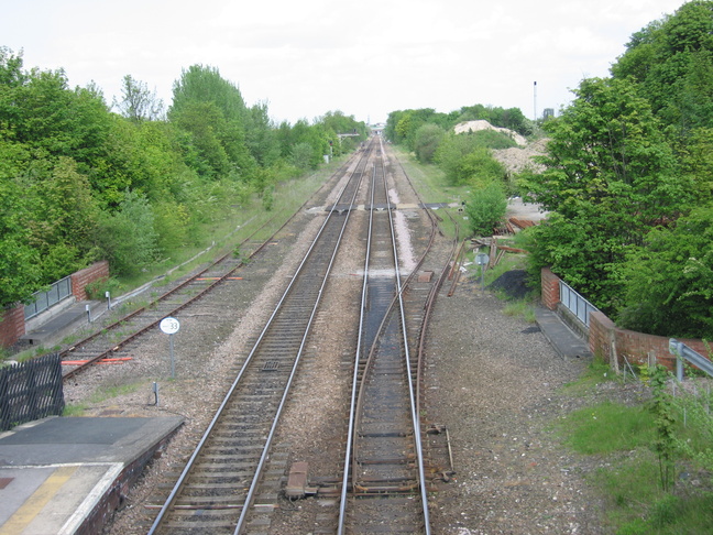 Pontefract Monkhill from
footbridge looking east